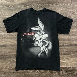 Vintage Lot 29 T Shirt Mens M Black Looney Tunes Wile E. Coyote Y2K Graphic Tee